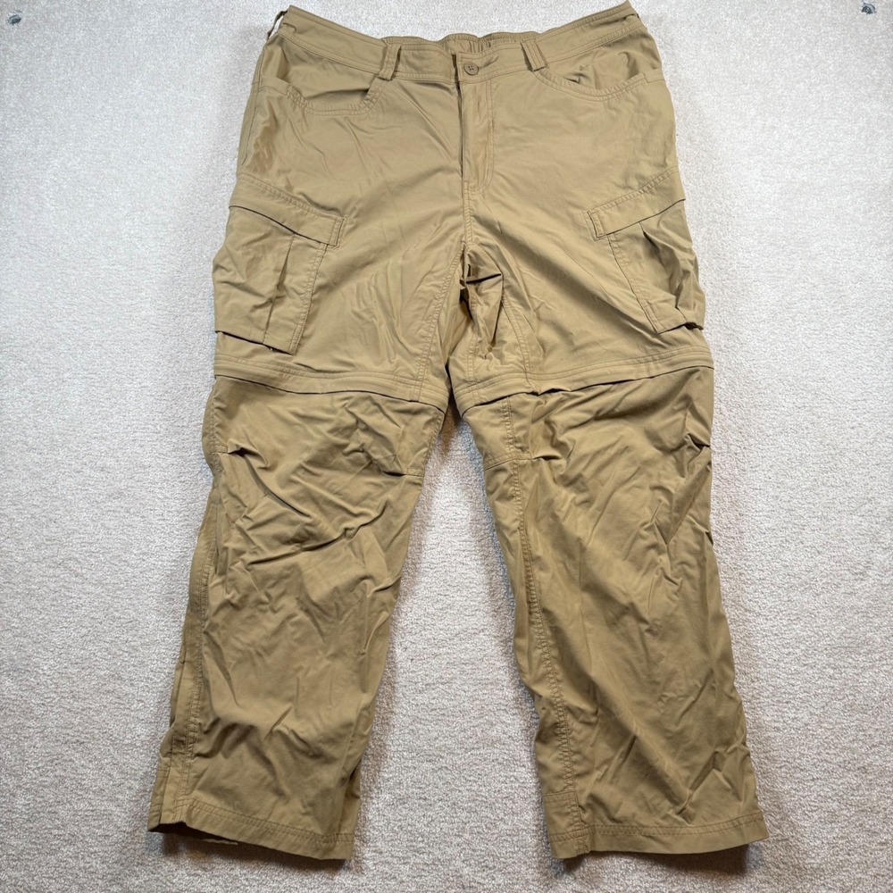 REI Co-op Convertible Cargo Pants Mens 42x30 Tan Sahara Hiking Zip Off Stretch - Picture 2 of 12